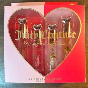 New Juicy Couture 4 Pck Lip Oil Set - Cherry, Rose, Raspberry, & Watermelon